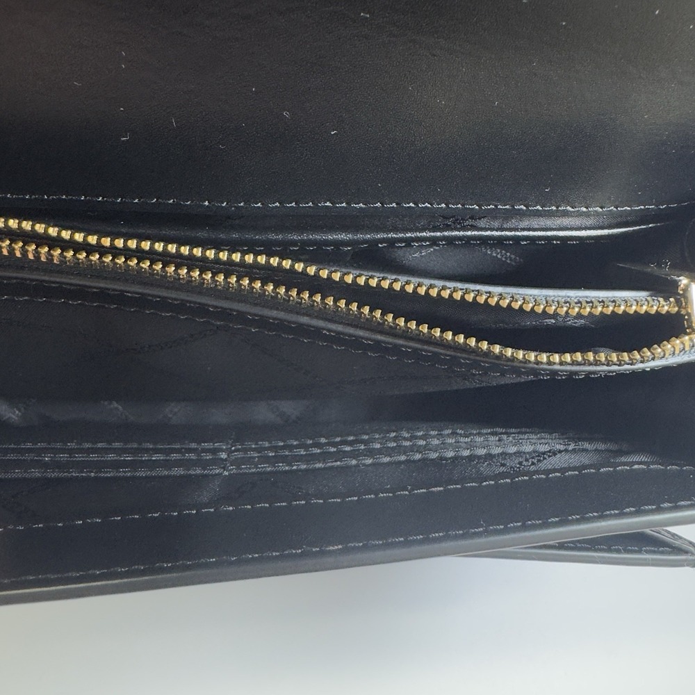 Michael Kors Black Leather Shoulder Bag with Gold Hardware - Picture 8 of 10
